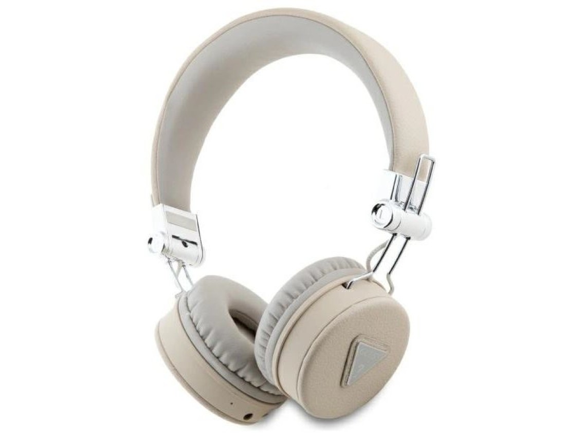 Guess Bluetooth on-ear headphones ENC GUBH70PGTSPSE beige/beige Grained Classic Round Shape