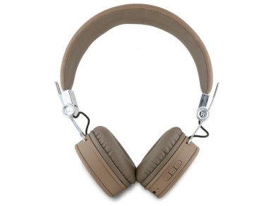 Guess Bluetooth ENC GUBH70PGTSPSW Brown Grained Classic Round Shape Headphones Guess Bluetooth ENC GUBH70PGTSPSW Brown Grained Classic Round Shape Headphones