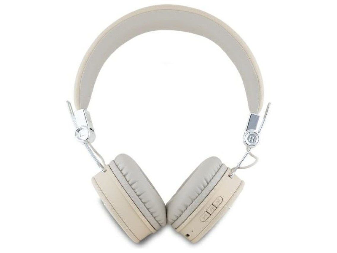 Guess Bluetooth on-ear headphones ENC GUBH70PGTSPSE beige/beige Grained Classic Round Shape