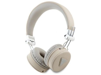 Auriculares supraaurales Bluetooth Guess ENC GUBH70PGTSPSE color beige/beige con textura cl�sica y f