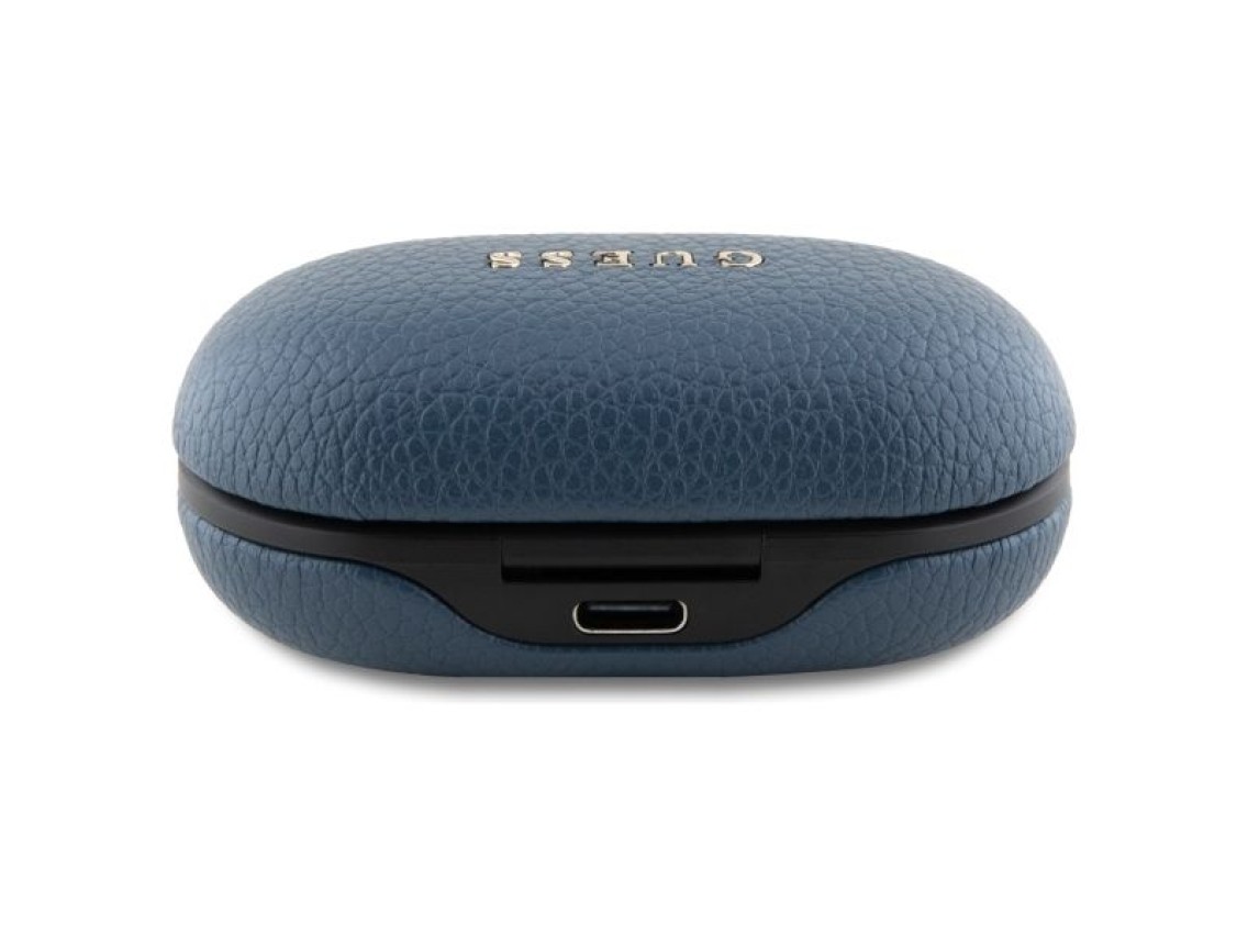 Fones de ouvido Bluetooth Guess GUTWSPGTSPSB TWS + base de carregamento azul/azul com logotipo cláss