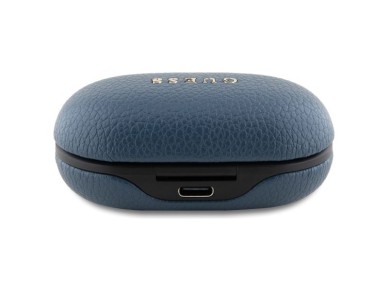 Fones de ouvido Bluetooth Guess GUTWSPGTSPSB TWS + base de carregamento azul/azul com logotipo cl�ss