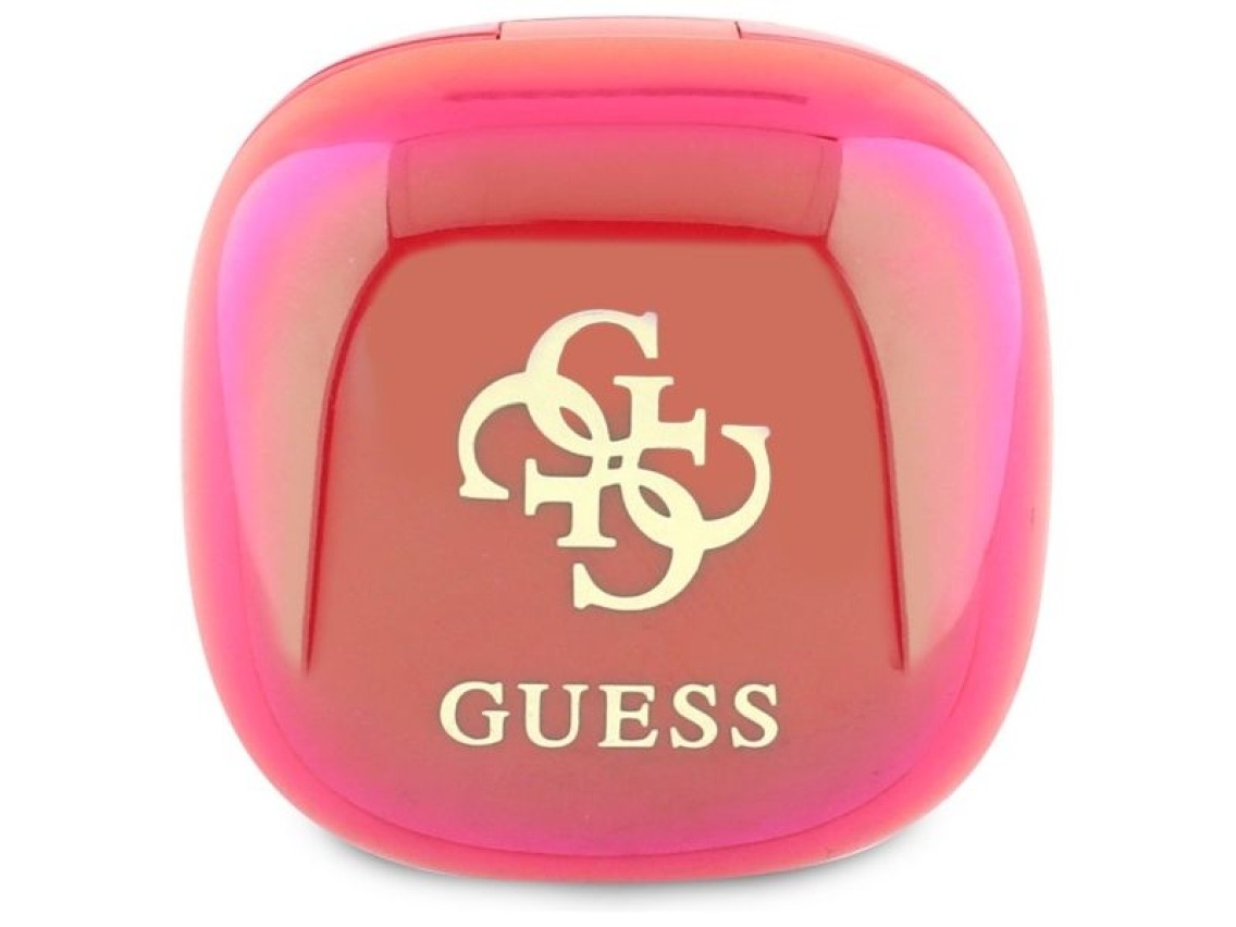 Fones de ouvido Bluetooth Guess GUTWSJ144ESF TWS + base de carregamento f�csia/f�csia iridescente 4G