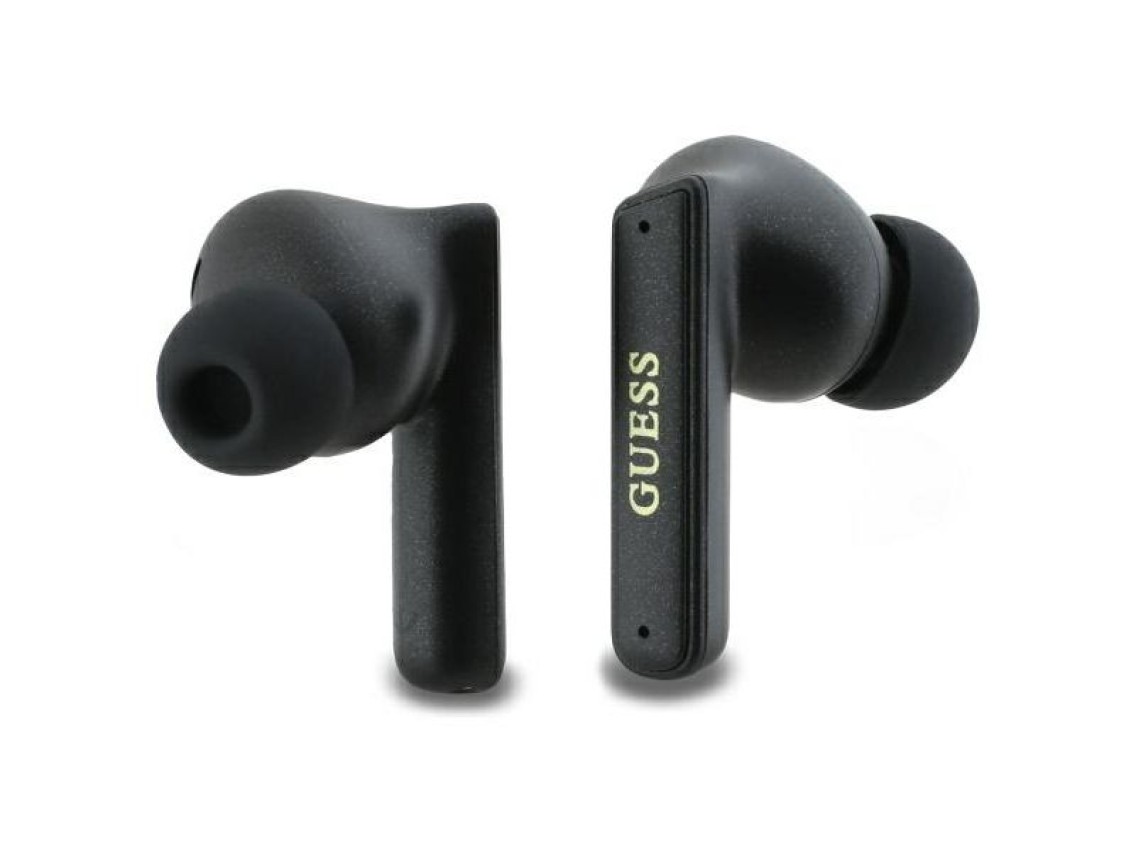 Fones de ouvido Bluetooth Guess GUTWST88MCTGK TWS + base de carregamento preto/preto com logotipo im
