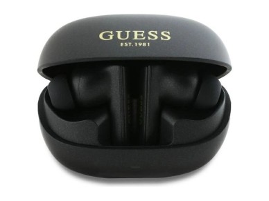 Fones de ouvido Bluetooth Guess GUTWST88MCTGK TWS + base de carregamento preto/preto com logotipo im
