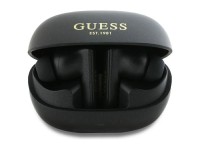 Fones de ouvido Bluetooth Guess GUTWST88MCTGK TWS + base de carregamento preto/preto com logotipo im