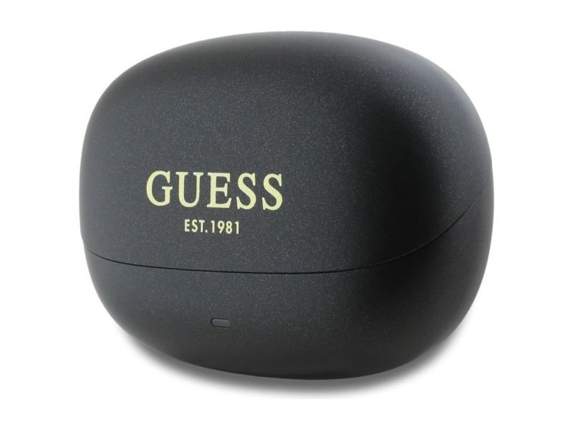 Fones de ouvido Bluetooth Guess GUTWST88MCTGK TWS + base de carregamento preto/preto com logotipo im