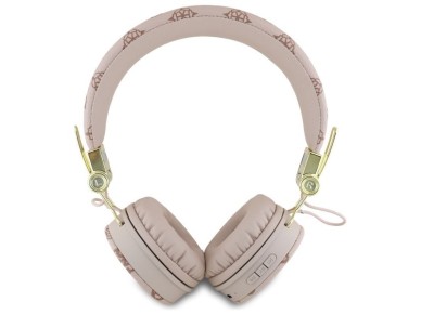 Fones de ouvido Guess Bluetooth ENC GUBH70EPOSMW marrom/marrom com estampa de pe�nia. Formato redond
