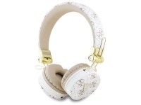 Fones de ouvido supra-auriculares Guess Bluetooth ENC GUBH70E4PTMH brancos com design triangular e 4