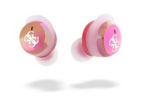 Fones de ouvido Bluetooth Guess GUTWSJ144ESF TWS + base de carregamento f�csia/f�csia iridescente 4G