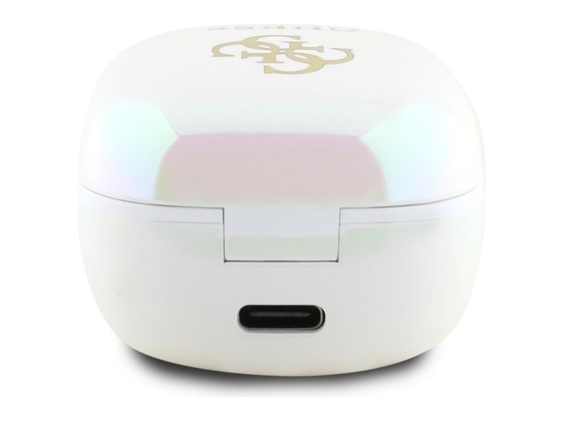 Guess Bluetooth headphones GUTWSJ144ESH TWS + docking station white/white Iridescent 4G Printed Logo