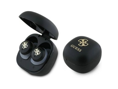 Fones de ouvido Bluetooth Guess GUTWSJ144ESK TWS + base de carregamento preto/preto iridescente 4G c