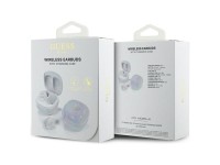 Guess Bluetooth headphones GUTWSJ144ESH TWS + docking station white/white Iridescent 4G Printed Logo