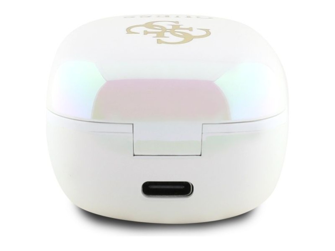 Guess Bluetooth headphones GUTWSJ144ESH TWS + docking station white/white Iridescent 4G Printed Logo