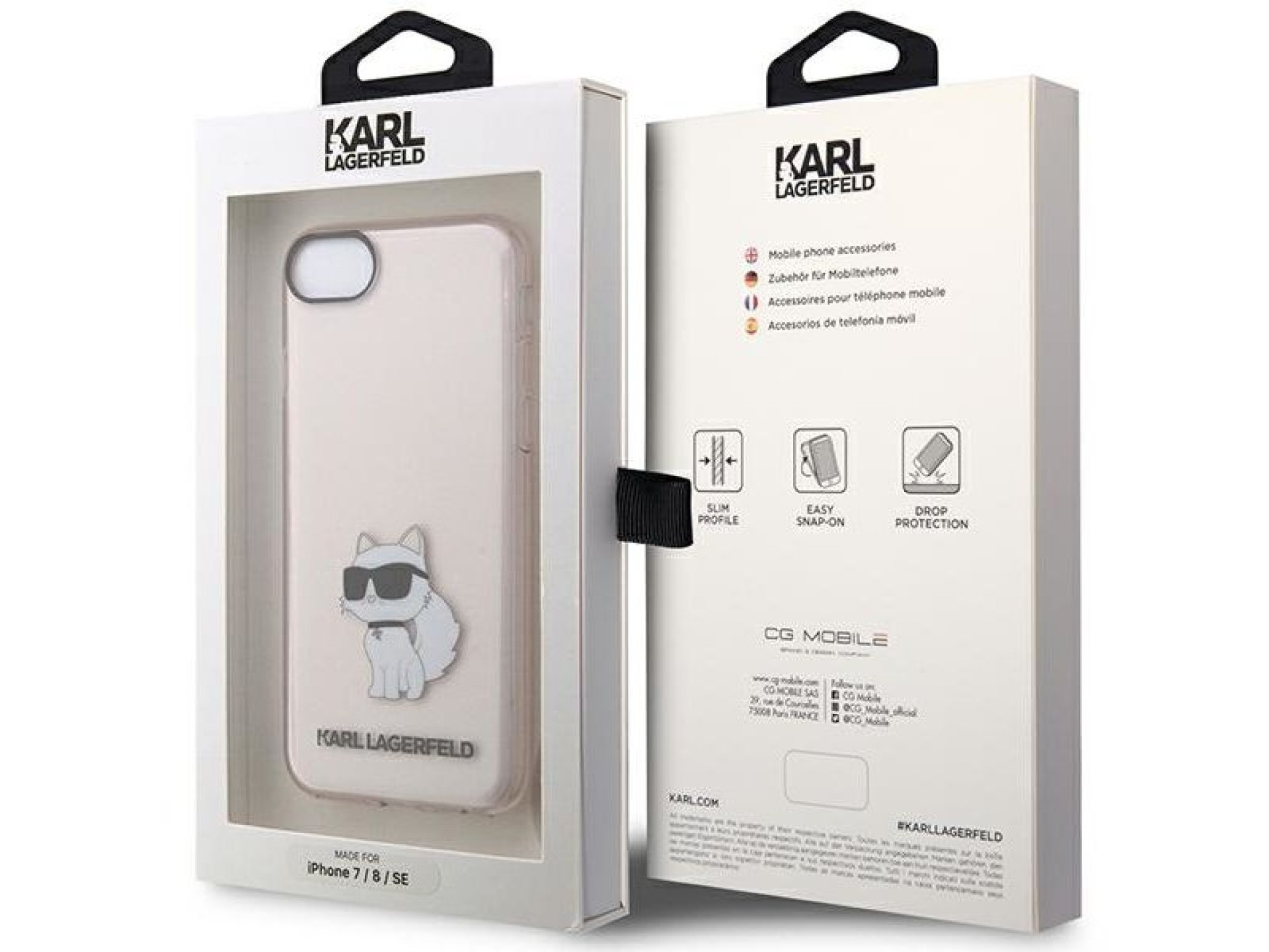Karl Lagerfeld KLHCI8HNCHTCP iPhone 7/8/ SE 2020 / SE 2022 capa rígida rosa/rosa Ikonik Choupette