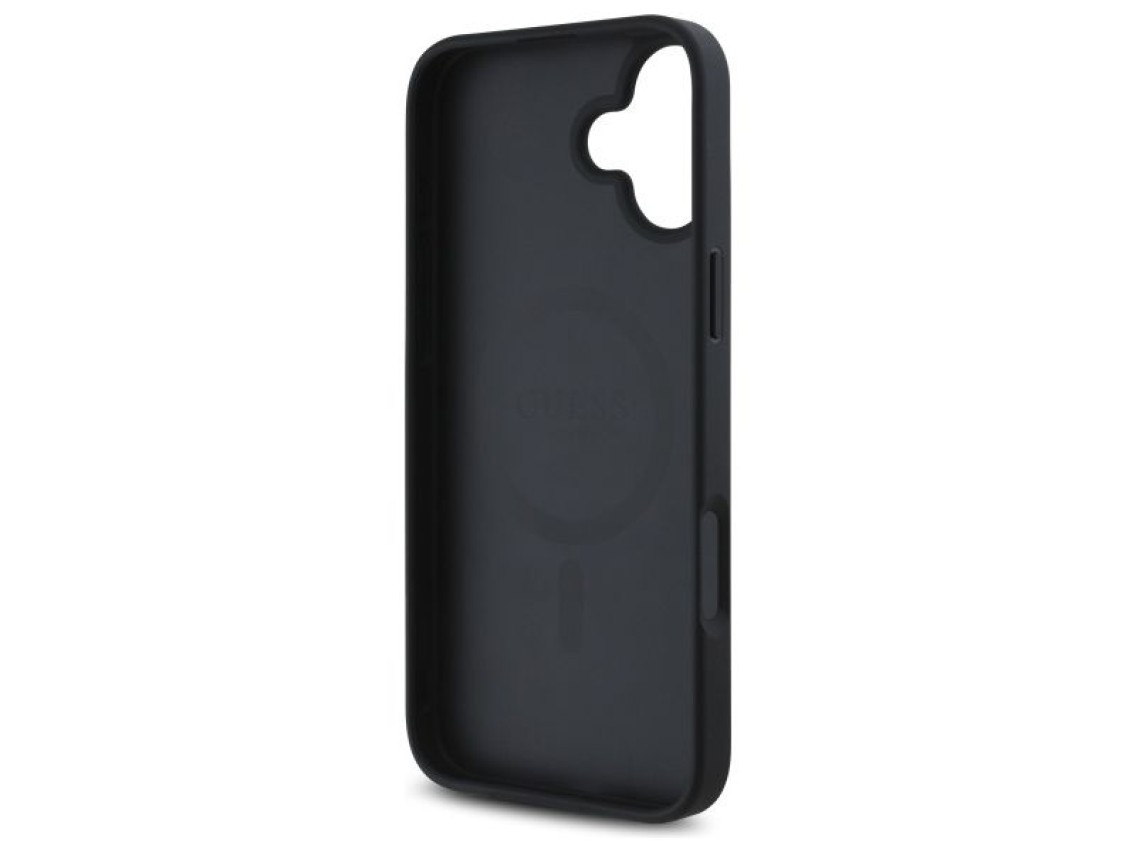Guess GUHMP16SP4ROPEMCK iPhone 16 6.1" black/black hardcase 4G Flowers Print MagSafe