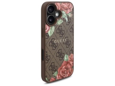 Guess GUHMP16SP4ROPEMCW iPhone 16 6.1" brown/brown hardcase 4G Flowers Print MagSafe Guess GUHMP16SP4ROPEMCW iPhone 16 6.1" brown/brown hardcase 4G Flowers Print MagSafe