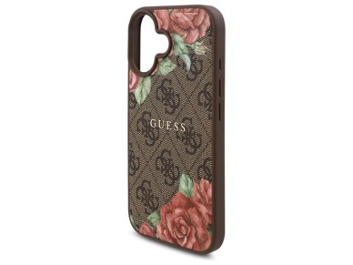 Guess GUHMP16SP4ROPEMCW iPhone 16 6.1" brown/brown hardcase 4G Flowers Print MagSafe Guess GUHMP16SP4ROPEMCW iPhone 16 6.1" brown/brown hardcase 4G Flowers Print MagSafe