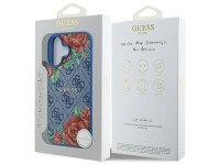 Funda rígida Guess GUHMP16SP4ROPEMCB para iPhone 16 de 6,1" azul/azul, 4G, estampado floral, MagSafe Funda rígida Guess GUHMP16SP4ROPEMCB para iPhone 16 de 6,1" azul/azul, 4G, estampado floral, MagSafe