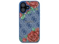 Funda rígida Guess GUHMP16SP4ROPEMCB para iPhone 16 de 6,1" azul/azul, 4G, estampado floral, MagSafe Funda rígida Guess GUHMP16SP4ROPEMCB para iPhone 16 de 6,1" azul/azul, 4G, estampado floral, MagSafe