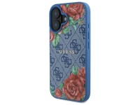 Funda rígida Guess GUHMP16SP4ROPEMCB para iPhone 16 de 6,1" azul/azul, 4G, estampado floral, MagSafe Funda rígida Guess GUHMP16SP4ROPEMCB para iPhone 16 de 6,1" azul/azul, 4G, estampado floral, MagSafe