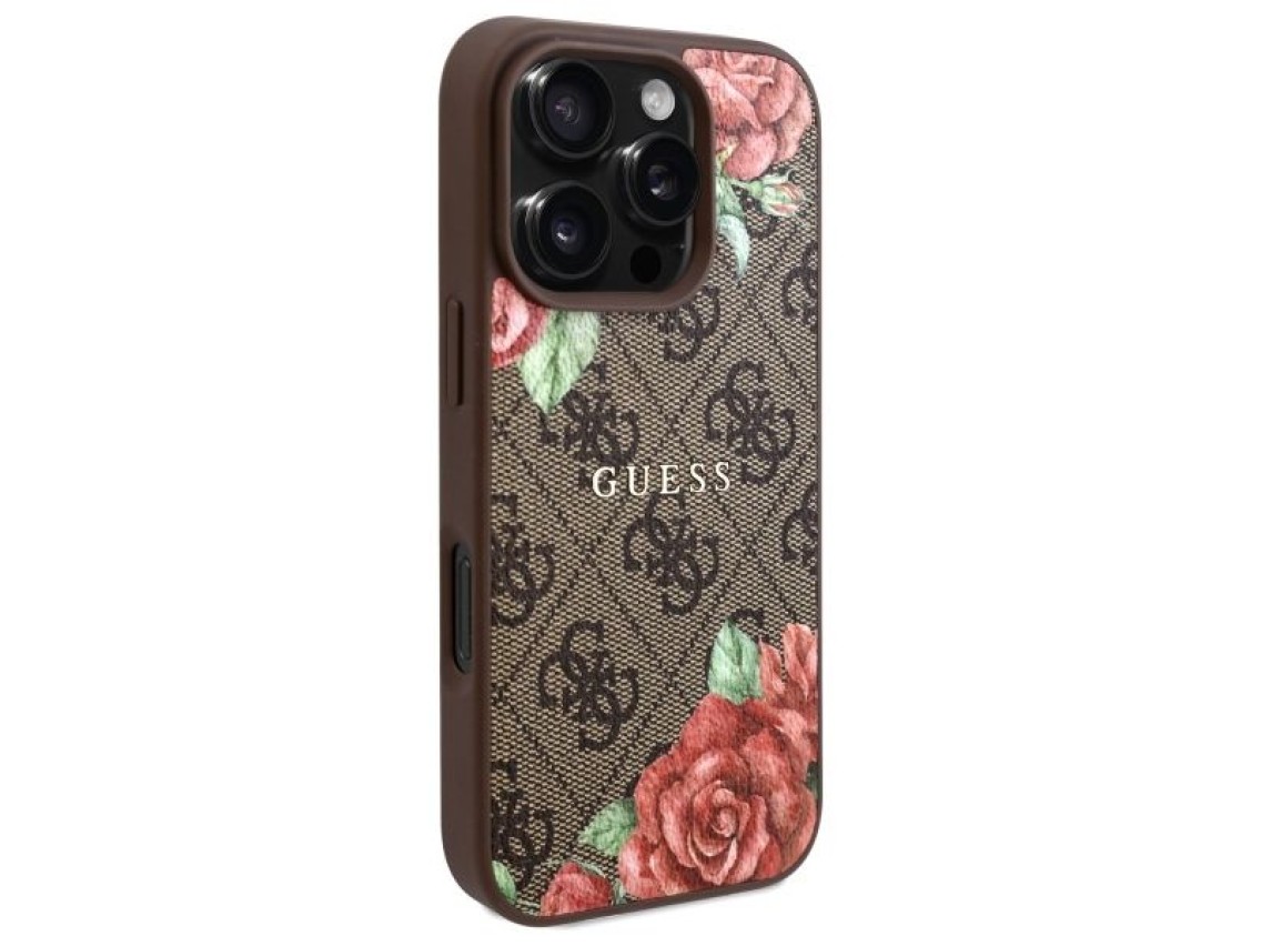 Funda rígida Guess GUHMP16XP4ROPEMCW para iPhone 16 Pro Max de 6,9" en color marrón/marrón, 4G, esta