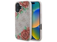Capa rígida Guess GUHMP16SP4ROPEMCP para iPhone 16 de 6,1" rosa/rosa 4G com estampa floral e MagSafe Capa rígida Guess GUHMP16SP4ROPEMCP para iPhone 16 de 6,1" rosa/rosa 4G com estampa floral e MagSafe