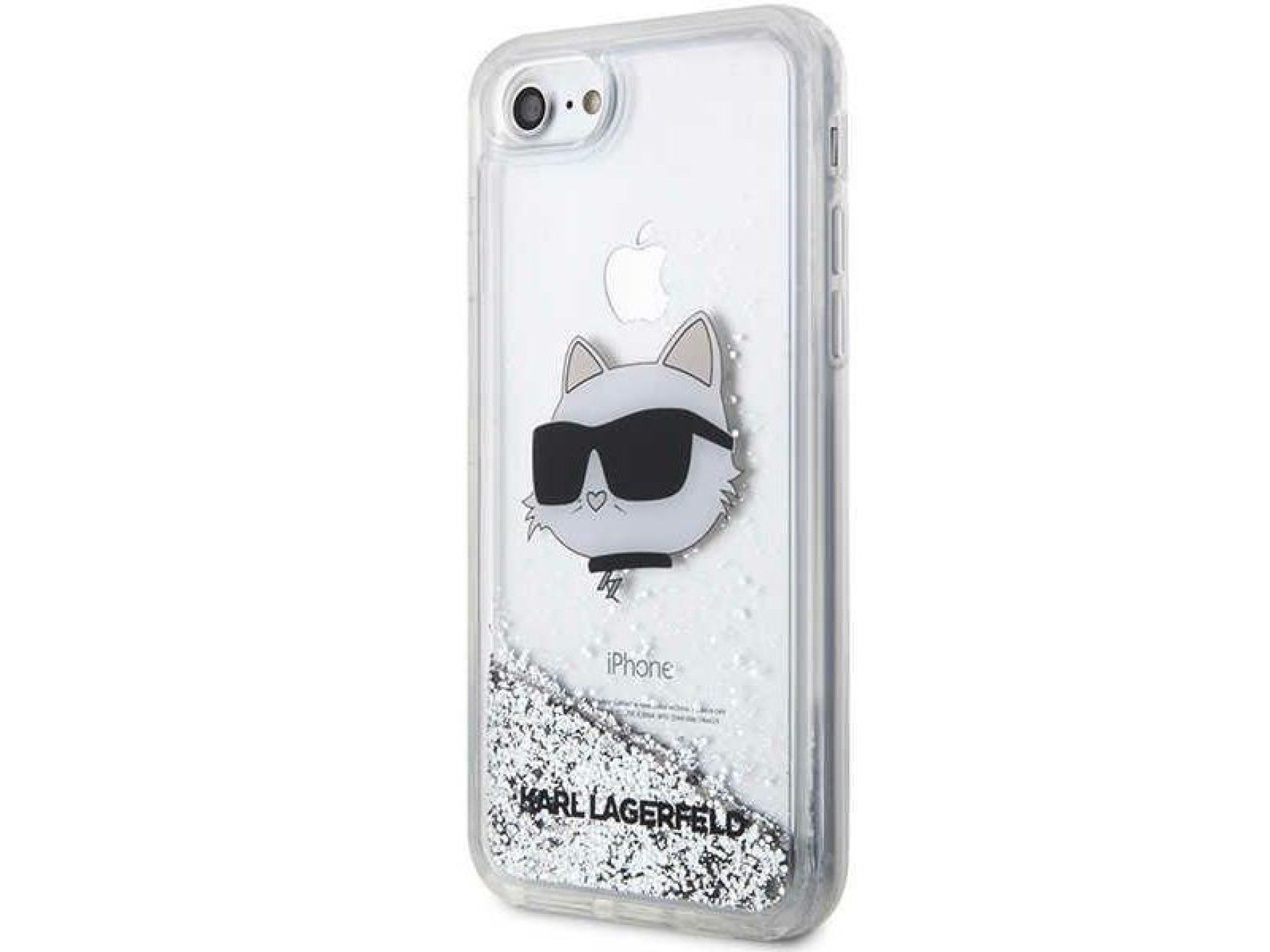 Karl Lagerfeld KLHCI8LNHCCS iPhone 7/8/ SE 2020/2022 plateado/plateado estuche rígido Glitter Choupe