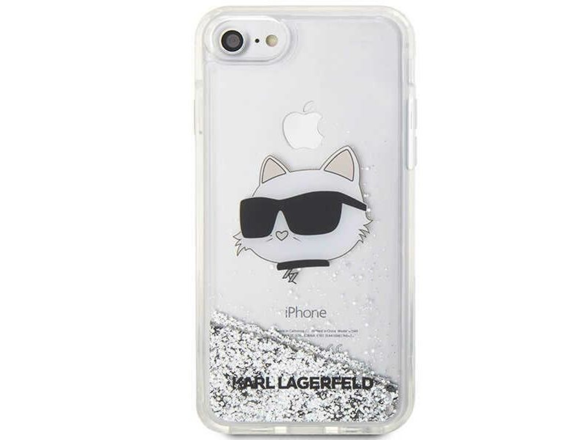 Karl Lagerfeld KLHCI8LNHCCS iPhone 7/8/ SE 2020/2022 plateado/plateado estuche rígido Glitter Choupe