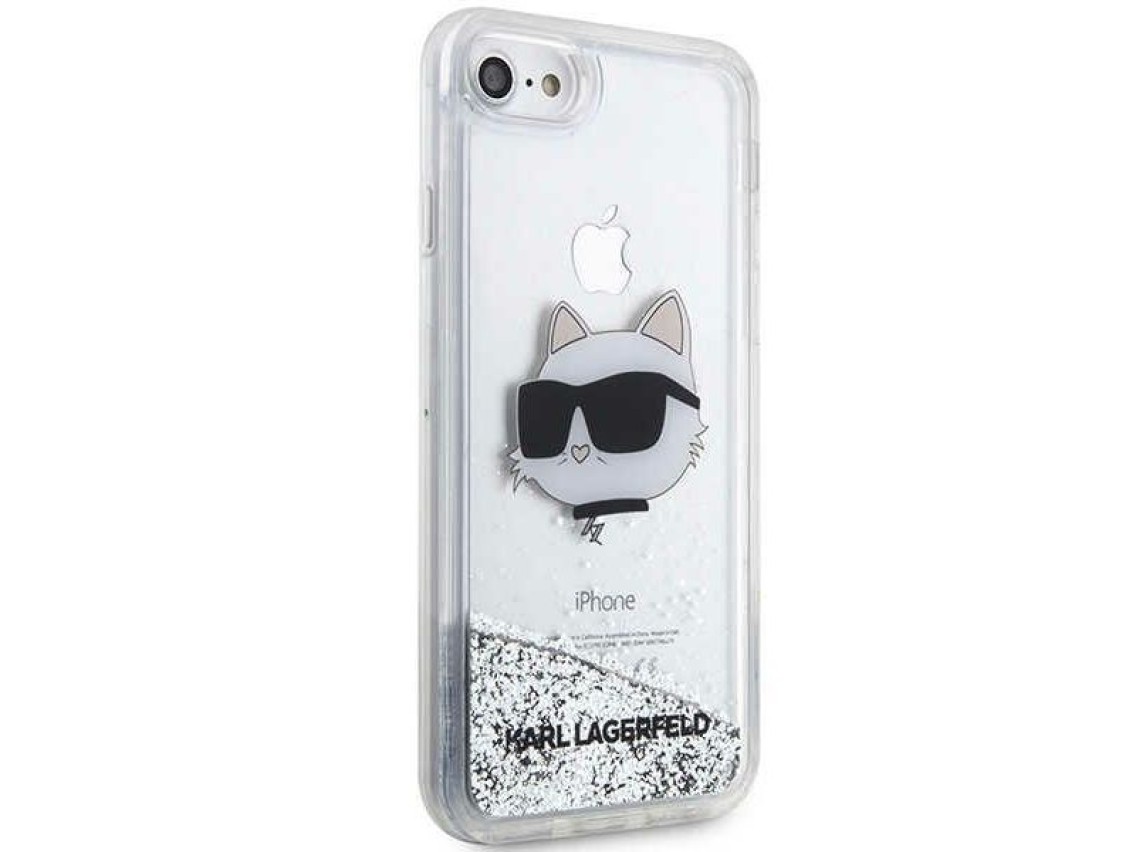 Karl Lagerfeld KLHCI8LNHCCS iPhone 7/8/ SE 2020/2022 plateado/plateado estuche rígido Glitter Choupe
