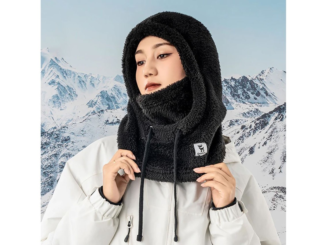 Pasamontañas de esquí Qunature Arctic Velvet, talla L - Negro