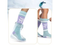 Meias de esqui Qunature 037201, tamanho 37-42 (P/M) - roxo-verde