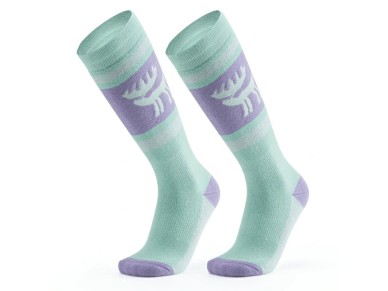 Meias de esqui Qunature 037202, tamanho 43-48 (G/GG) - roxo-verde