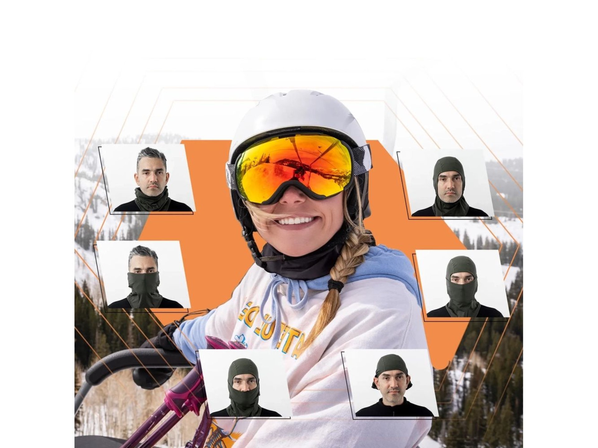 Balaclava para esqui, ciclismo e motocicleta Qunature 13230023010, tamanho M - preta