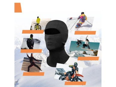 Balaclava para esqui, ciclismo e motocicleta Qunature 13230023010, tamanho M - preta Balaclava para esqui, ciclismo e motocicleta Qunature 13230023010, tamanho M - preta
