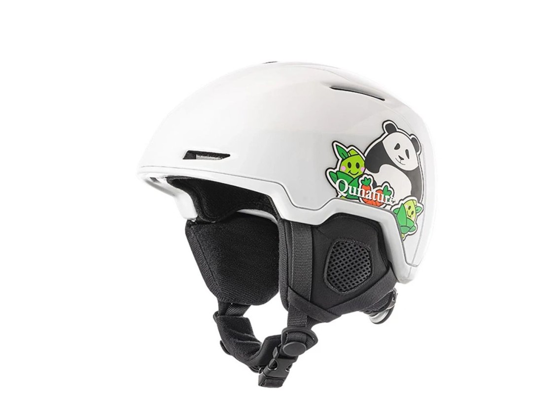 Casco de esquí Quanture 10130003005 con orejeras, diseño Panda Snowboard para niños de 54 a 58 cm -
