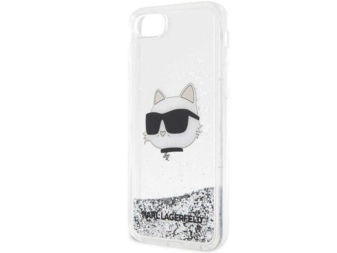 Karl Lagerfeld KLHCI8LNHCCS iPhone 7/8/ SE 2020/2022 plateado/plateado estuche rígido Glitter Choupe