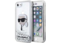 Karl Lagerfeld KLHCI8LNKHCH iPhone 7/8/ SE 2020/2022 plata/carcasa rígida plateada con purpurina Kar Karl Lagerfeld KLHCI8LNKHCH iPhone 7/8/ SE 2020/2022 plata/carcasa rígida plateada con purpurina Kar