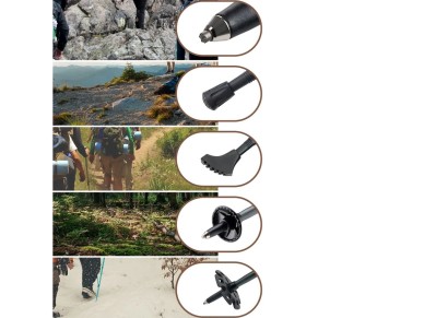 Bast�n de trekking Qunature Nordic Walking de aluminio, 110-130 cm, 1 unidad, color marr�n.