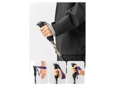 Bast�n de trekking Qunature Nordic Walking de aluminio, 110-130 cm, 1 unidad, color marr�n.