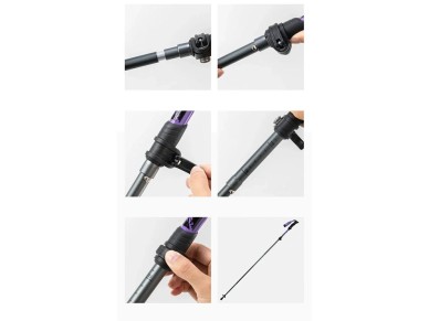 Qunature Nordic Walking Trekking Pole Aluminum 110 - 130 cm 1 pc. - Purple Qunature Nordic Walking Trekking Pole Aluminum 110 - 130 cm 1 pc. - Purple