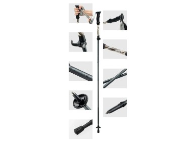 Bast�n de trekking Qunature Nordic Walking de aluminio, 110-130 cm, 1 unidad, color marr�n.