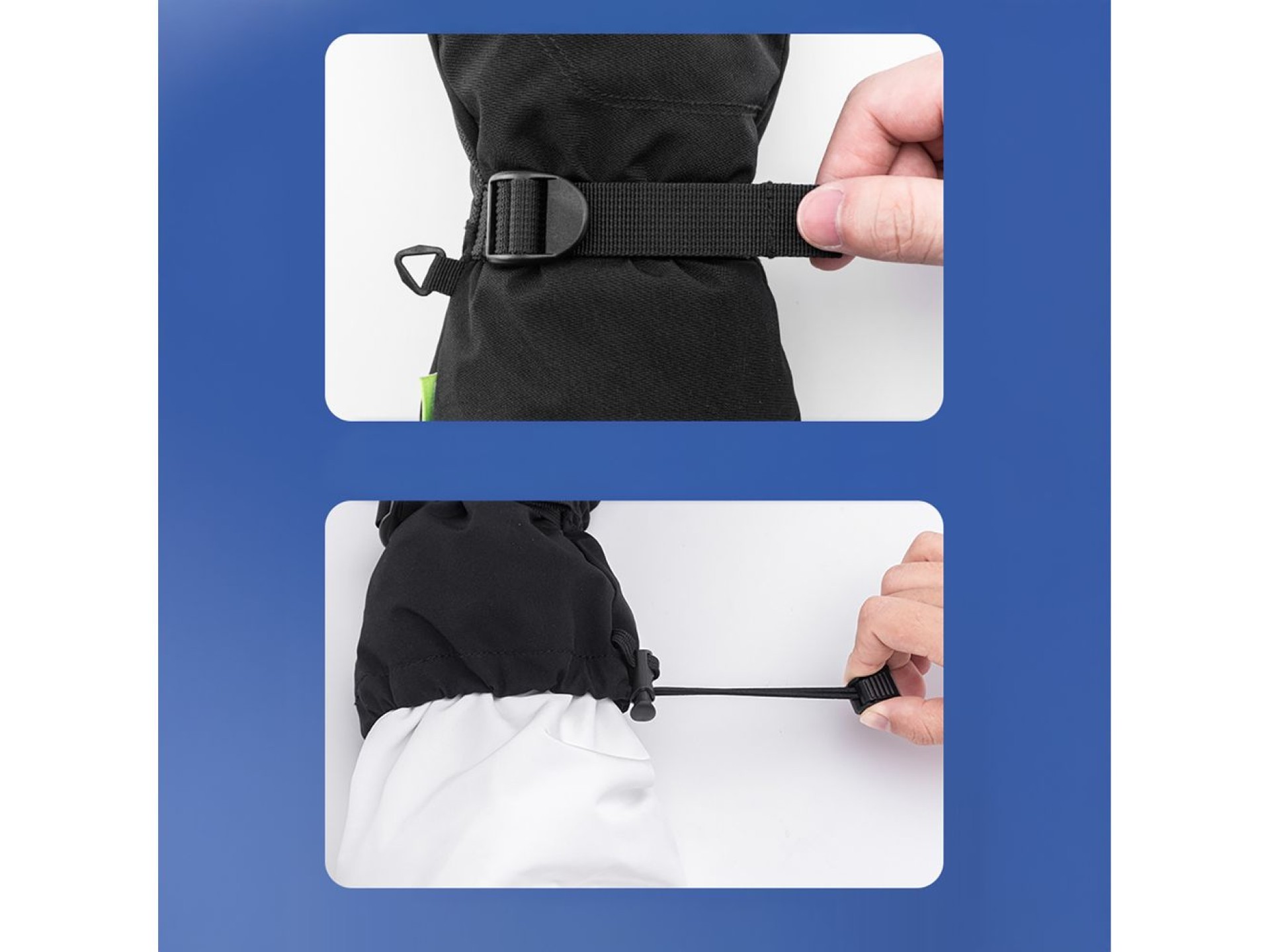 Guantes de esquí Qunature - Estilo dedos, color negro, talla M