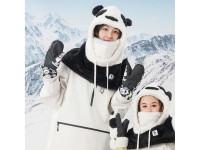 Qunature Panda Heat Transfer Ski Gloves Kids Size S - Black/White Qunature Panda Heat Transfer Ski Gloves Kids Size S - Black/White