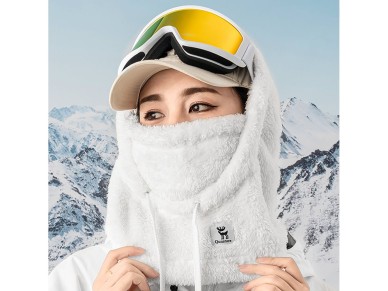 Balaclava de esqui Qunature Arctic Velvet, tamanho M - Branca Balaclava de esqui Qunature Arctic Velvet, tamanho M - Branca