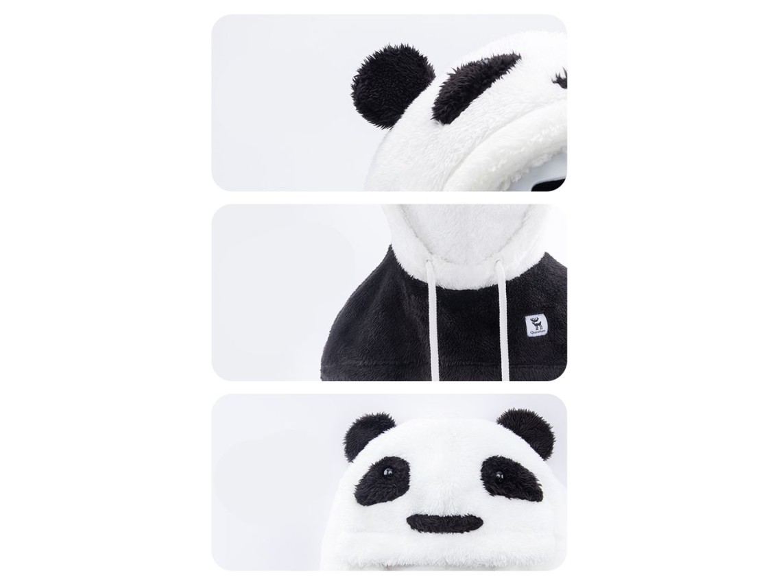 Qunature Panda Ski Balaclava for Kids/Adults Size M - Black/White