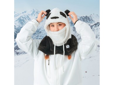 Pasamontañas de esquí Qunature Panda para niños/adultos, talla M - Negro/Blanco Pasamontañas de esquí Qunature Panda para niños/adultos, talla M - Negro/Blanco