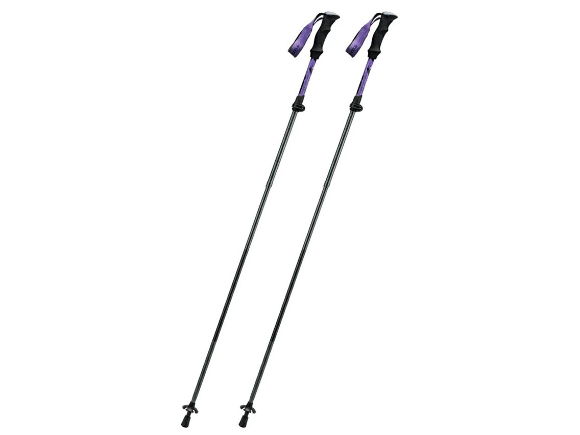 Bastón de trekking Qunature Nordic Walking de aluminio, 110-130 cm, 1 unidad - Morado