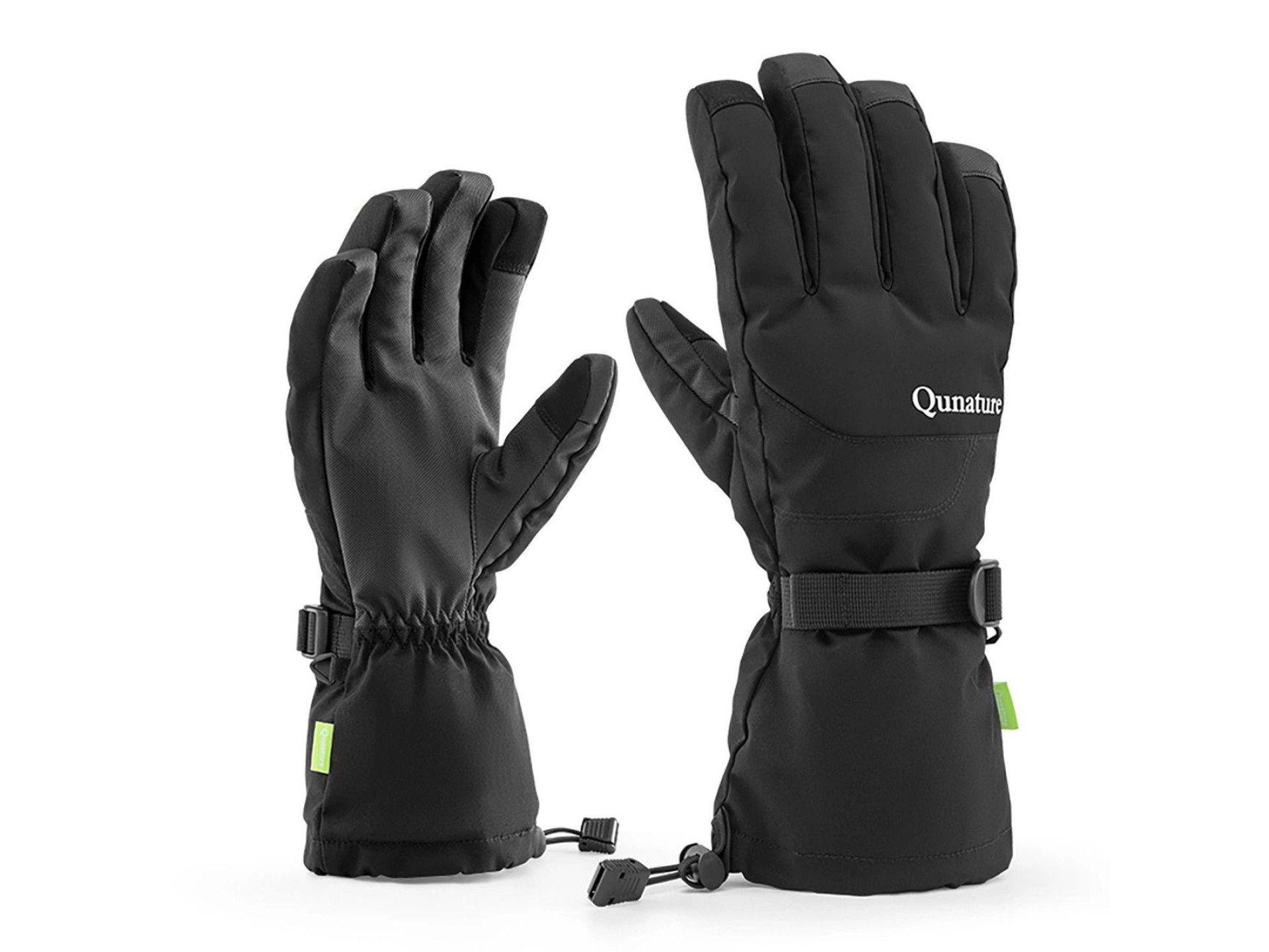 Guantes de esquí Qunature - Estilo dedos, color negro, talla M