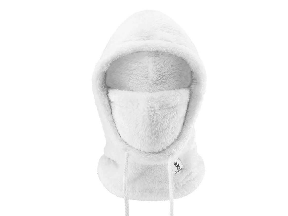 Balaclava de esqui Qunature Arctic Velvet, tamanho M - Branca